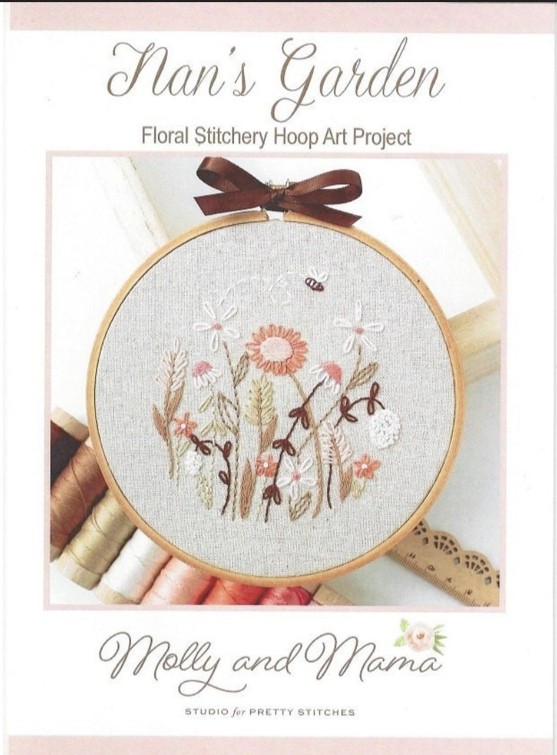 Nans Garden Autumn Version - Floral Embroidery Pattern by Molly and Mama